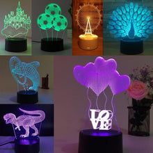 Load image into Gallery viewer, 1PCS Fashion New 3D Illusion Lamp RGB LED Night Light Acrylic Panel
