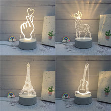 Load image into Gallery viewer, 3D lampe à LED créatif 3D LED veilleuses nouveauté Illusion nuit lampe 3D Illusion lampe
